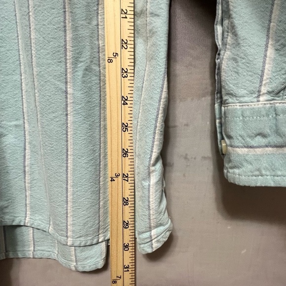 TOMMY HILFIGER Long Sleeve Oxford Stripe Shirt Men's XL Aqua Button-Down COASTAL - Picture 13 of 14